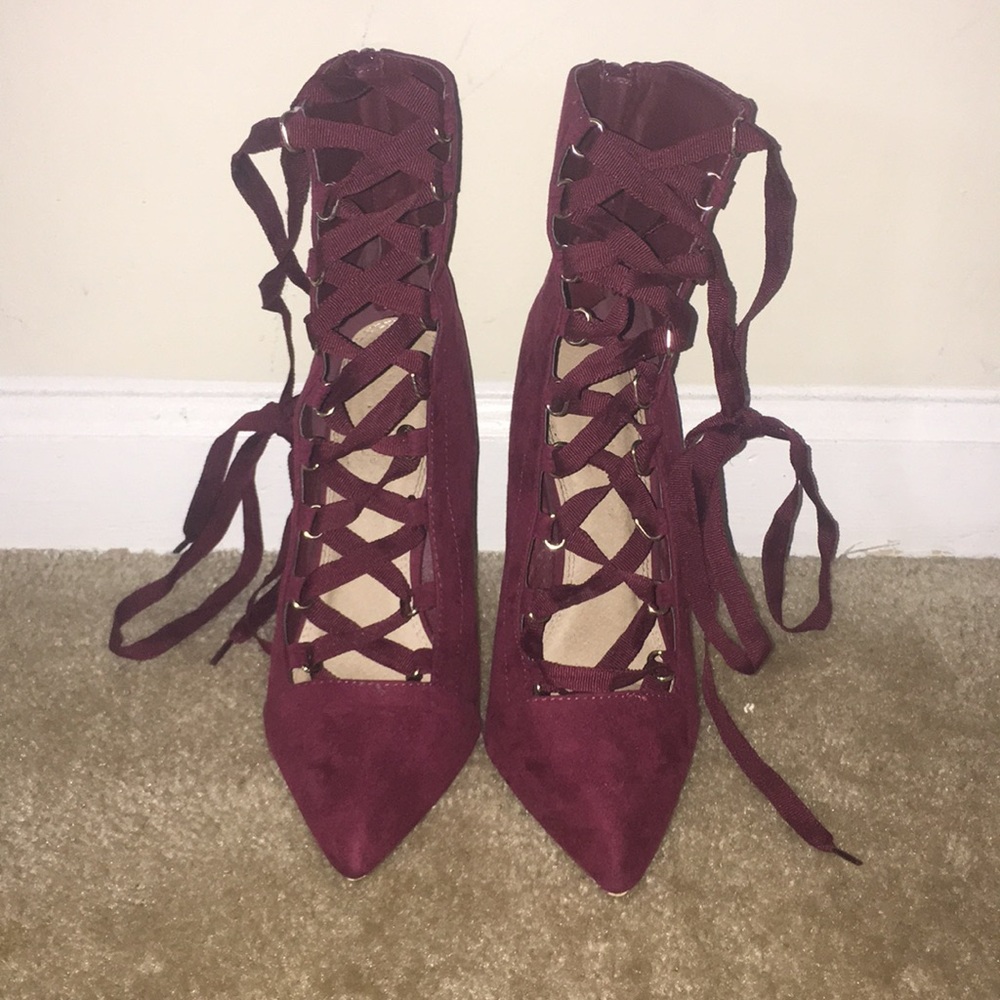 A ruby red and gold detailing